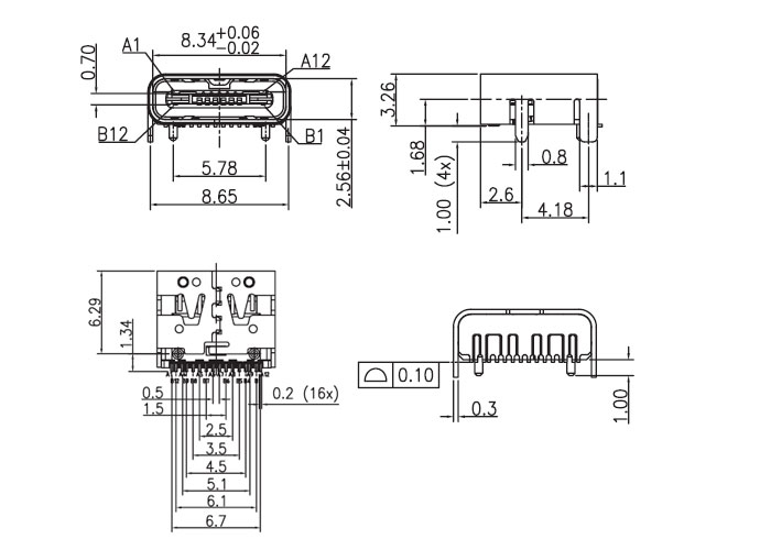 USB-C-04規格圖紙